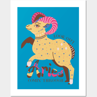 Girly Aries ram astrology sun sign zodiac birth sign birthday Posters and Art